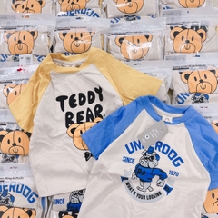 BÁN SỈ SET 2 ÁO PHÔNG BÉ VÀNG XANH PHỐI GẤU TEDDY