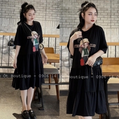 VÁY ĐÔI MẸ BÉ SUÔNG ĐEN  CÔ GÁI ĐUÔI CÁ