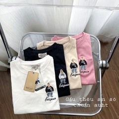 SET 2 ÁO PHÔNG BÉ THÊU GẤU CALI 2 PACK
