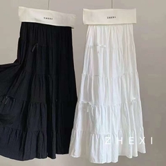 Đính nơ dáng dài - CHÂN VÁY THÔ BOIL ĐÍNH NƠ QCCC MIDI