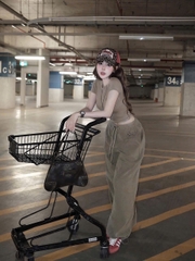 BỘ NÂU TÂY THÊU CHỮ BAD QUẦN BOM