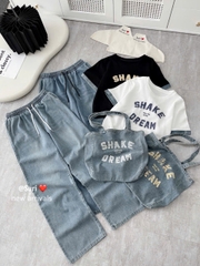 SET 3CT ÁO PHÔNG QUẦN JEAN KÈM TÚI