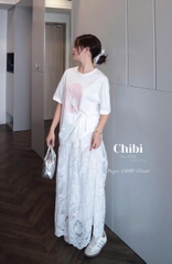 CHÂN VÁY VOAN REN HOA NỔI MIDI M882 QCCC