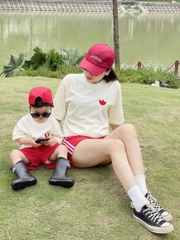 BỘ ĐÔI MẸ BÉ DAS ÁO BE QUẦN ĐỎ