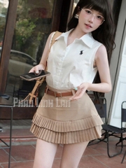 ÁO SƠ MI TRẮNG CỔ ĐỨC XN THÊU NGỰA