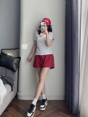 BỘ ĐÙI POLO TRÂNG QUẦN SOOC ĐỎ
