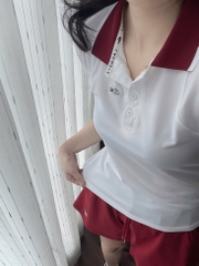 BỘ ĐÙI POLO TRÂNG QUẦN SOOC ĐỎ