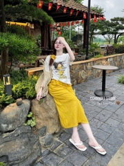 - SET NỮ ÁO TRẮNG CÔ GÁI CHERUB CVAY VÀNG
