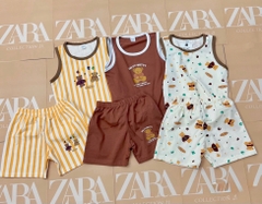 - SET 3 BỘ ĐÙI BÉ TRAI BA LỖ GẤU NÂU