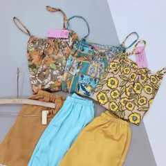 BỘ LỤA 2 DÂY ÁO HOA