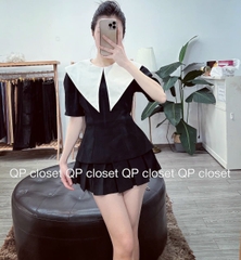 BÁN SỈ SET BỘ SƠ MI CỔ TRẮNG MIX CV LY CHO NỮ