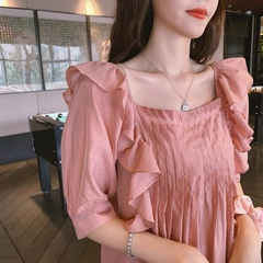 SET BỘ HỒNG CÁNH TIÊN XẾP LY NGỰC + QUẦN SOC HOA NỮ