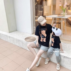 ÁO PHÔNG CỘC TAY GIA ĐÌNH GẤU NÂU