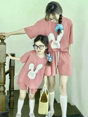 SET ĐÔI MẸ BÉ HỒNG THỎ TRẮNG HEART
