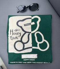 BÁN SỈ ÁO PHÔNG NỮ ĐEN RÊU GẤU HONEY