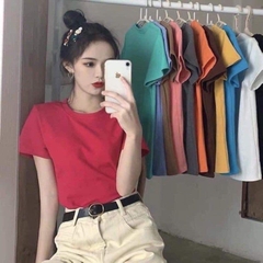 ÁO PHÔNG NỮ CỘC TAY TRƠN CỔ TRÒN UNI