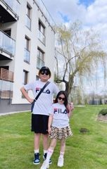 BÁN SỈ ÁO PHÔNG ĐÔI GIA ĐÌNH TRẮNG FILA