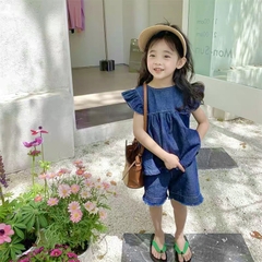 BỘ BÒ ĐÙI BÉ GÁI MÀU XANH BÈO VAI