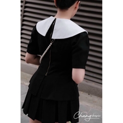 SET BỘ SƠ MI CỔ TRẮNG MIX CV LY CHO NỮ
