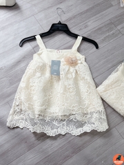 VÁY BÉ GÁI 2S REN 2 LỚP ĐÍNH HOA