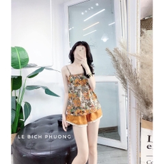 BỘ LỤA 2 DÂY ÁO HOA