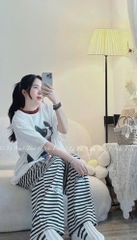 BỘ CỘC HÌNH CÚN TRẮNG QUẦN KẺ