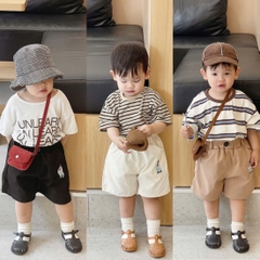 - SET 3 QUẦN ĐÙI BÉ TRAI THÊU GẤU W