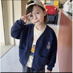 B- SET 3 ÁO NỈ CARDIGAN BÉ THÊU GẤU 1995