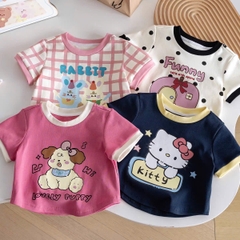- SET 4 ÁO BÉ GÁI CỘC KITTY GẤU PUPPY HỒNG