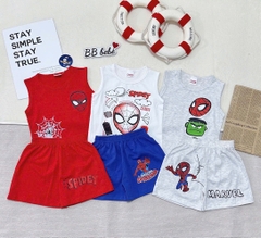 - SET 3 BỘ ĐÙI BÉ TRAI BA LỖ MARVEL ĐỎ GHI TRẮNG