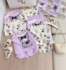 SET 2 BỘ BÉ GÁI 2S KUROMI MICKEY TÍM BE