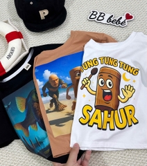 - SET 3 ÁO BÉ TRAI CỘC TUNGTUNG ĐEN NÂU TRẮNG
