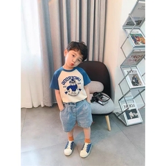 SET 2 ÁO PHÔNG BÉ VÀNG XANH PHỐI GẤU TEDDY