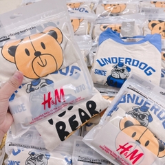 SET 2 ÁO PHÔNG BÉ VÀNG XANH PHỐI GẤU TEDDY