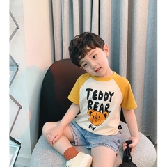 SET 2 ÁO PHÔNG BÉ VÀNG XANH PHỐI GẤU TEDDY