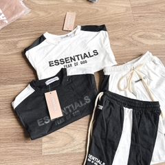 BÁN SỈ SET 2 BỘ ĐÙI BÉ TRAI COTTON ĐEN TRẮNG ESSENTIAL