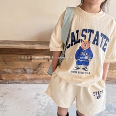 BỘ ĐÙI BÉ COTTON GẤU CALSTATE 3M