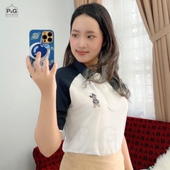 BAN SỈ ÁO POLO NAM NỮ TAY ĐEN THEU GẤU