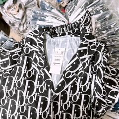 BỘ PYJAMA LỤA NỮ DIO ĐEN PHỐI TRẮNG