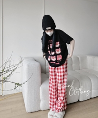 BỘ ÁO PHONG ĐEN 9 GẤU QUÀN KẺ