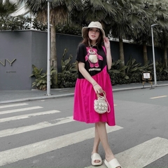 VÁY ĐÔI GẤU HỒNG MẸ BÉ