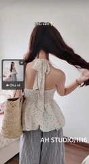 ÁO SƠ MI CHẤM BI CỔ YẾM 3 MÀU