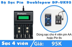 Bộ sạc pin đa năng Doublepow DP-UK95, Sạc 4 pin có hiển thị dung lượng pin