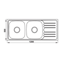 Bồn rửa chén inox Hafele HS20-SSD2R90/ 567.20.513