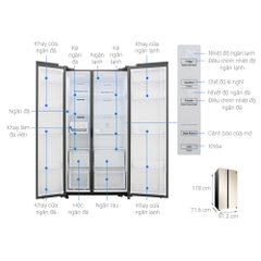 Tủ lạnh side by side Samsung inverter 617 lítRS62R50014G/SV