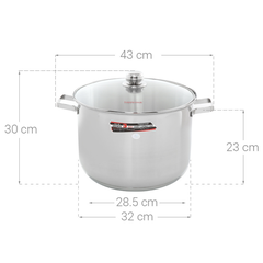 Nồi inox 3 đáy nắp kiếng 32cm Happycook NC-32G