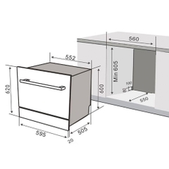 Máy rửa chén bán âm Kaff KF-SW800 (8 bộ)