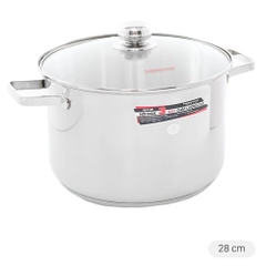 Nồi inox 3 đáy nắp kiếng 28cm Happy Cook NC-28G