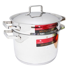 Bộ xửng 3 đáy nắp kiếng HappyCook Milan 24cm