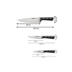 Bộ dao thép Đức 3 món liền khối Ice Force Tefal K2323S74, 20cm/11cm/9cm